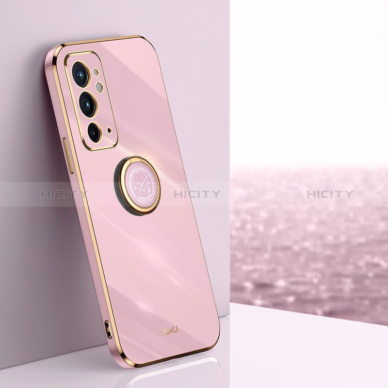 Custodia Silicone Ultra Sottile Morbida Cover con Magnetico Anello Supporto XL1 per OnePlus 9RT 5G