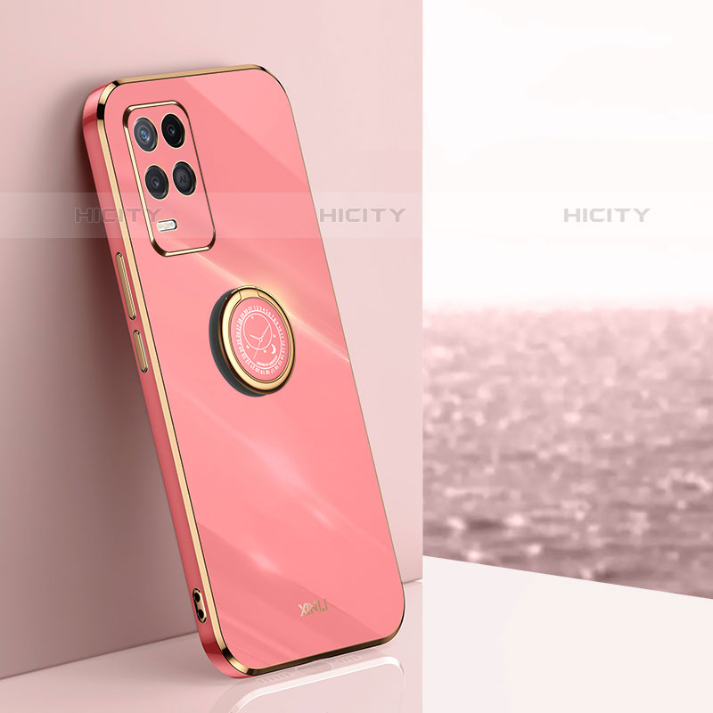 Custodia Silicone Ultra Sottile Morbida Cover con Magnetico Anello Supporto XL1 per Oppo A54 4G Rosa Caldo