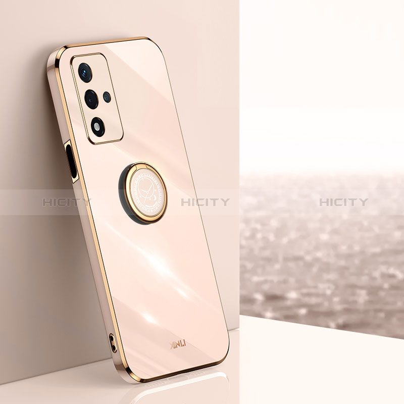 Custodia Silicone Ultra Sottile Morbida Cover con Magnetico Anello Supporto XL1 per Oppo A93s 5G Oro