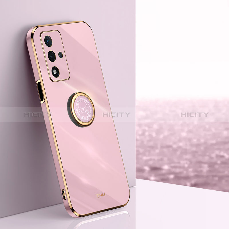 Custodia Silicone Ultra Sottile Morbida Cover con Magnetico Anello Supporto XL1 per Oppo A93s 5G Rosa