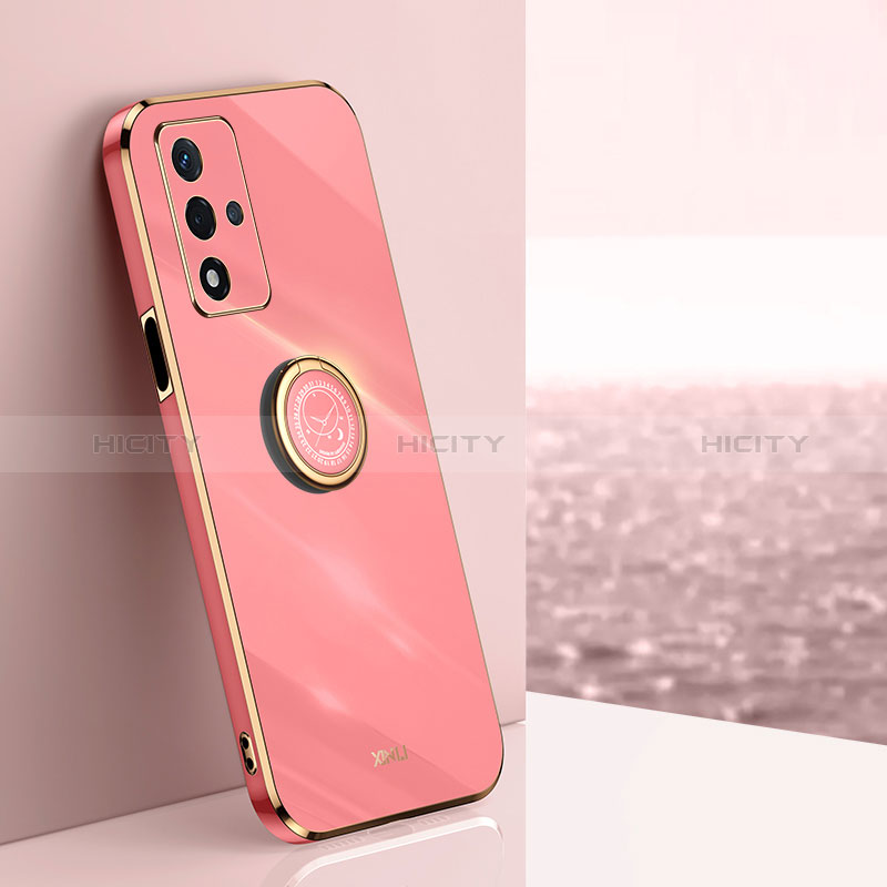 Custodia Silicone Ultra Sottile Morbida Cover con Magnetico Anello Supporto XL1 per Oppo A93s 5G Rosa Caldo