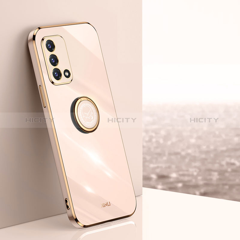 Custodia Silicone Ultra Sottile Morbida Cover con Magnetico Anello Supporto XL1 per Oppo A95 4G Oro