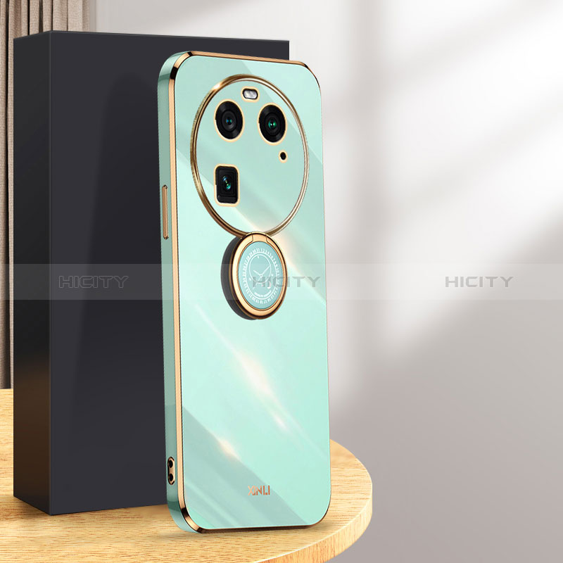 Custodia Silicone Ultra Sottile Morbida Cover con Magnetico Anello Supporto XL1 per Oppo Find X6 5G