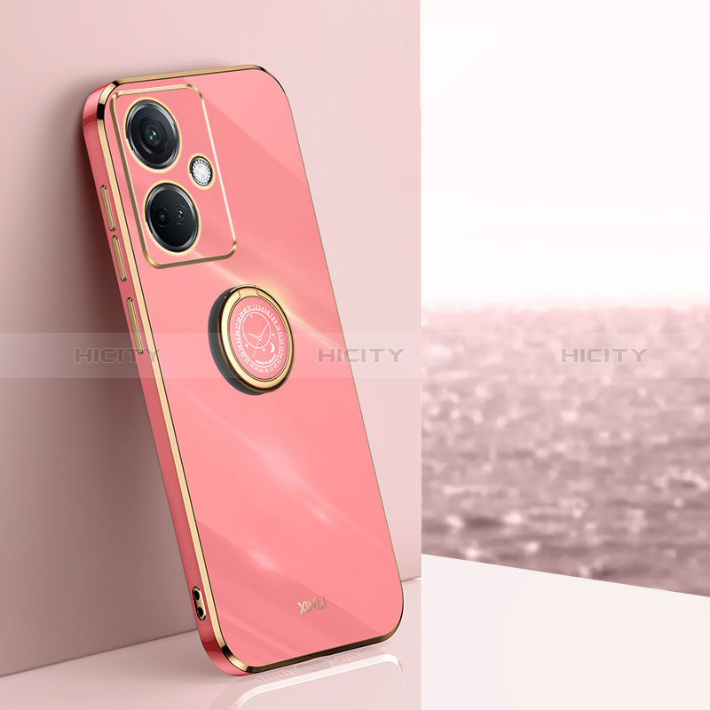 Custodia Silicone Ultra Sottile Morbida Cover con Magnetico Anello Supporto XL1 per Oppo K11 5G Rosa Caldo