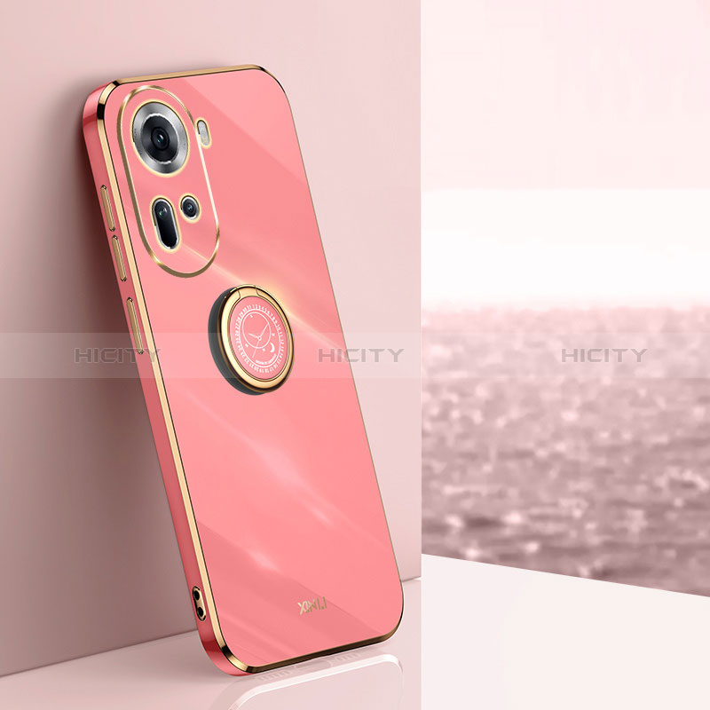 Custodia Silicone Ultra Sottile Morbida Cover con Magnetico Anello Supporto XL1 per Oppo Reno11 5G