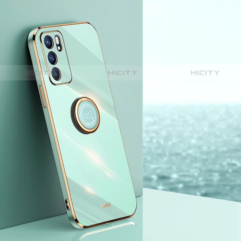 Custodia Silicone Ultra Sottile Morbida Cover con Magnetico Anello Supporto XL1 per Oppo Reno6 Z 5G