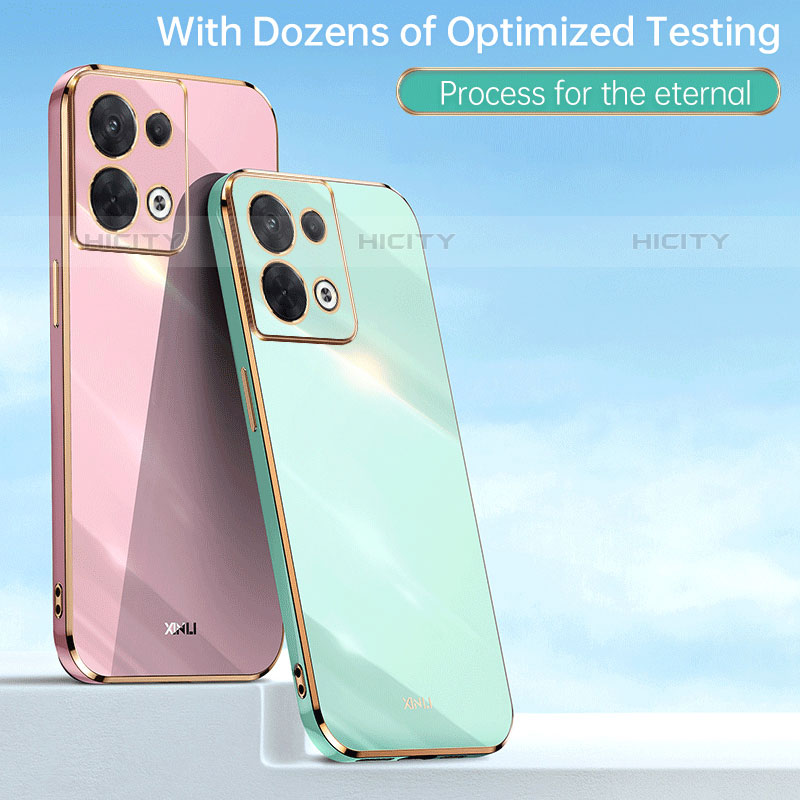 Custodia Silicone Ultra Sottile Morbida Cover con Magnetico Anello Supporto XL1 per Oppo Reno9 Pro 5G