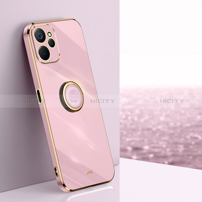 Custodia Silicone Ultra Sottile Morbida Cover con Magnetico Anello Supporto XL1 per Realme 10 5G Lavanda