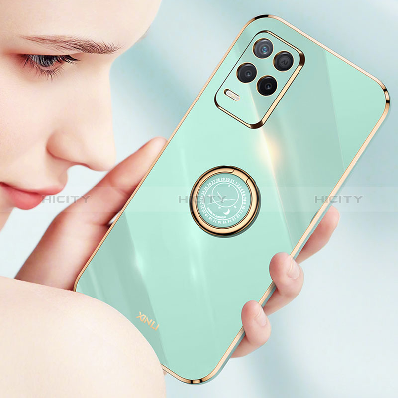 Custodia Silicone Ultra Sottile Morbida Cover con Magnetico Anello Supporto XL1 per Realme 8s 5G