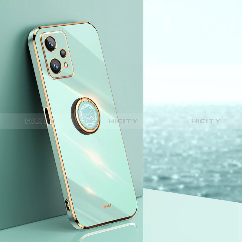 Custodia Silicone Ultra Sottile Morbida Cover con Magnetico Anello Supporto XL1 per Realme 9 Pro 5G Verde