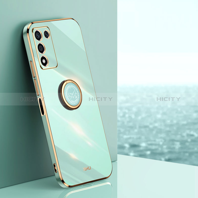 Custodia Silicone Ultra Sottile Morbida Cover con Magnetico Anello Supporto XL1 per Realme 9 SE 5G Verde