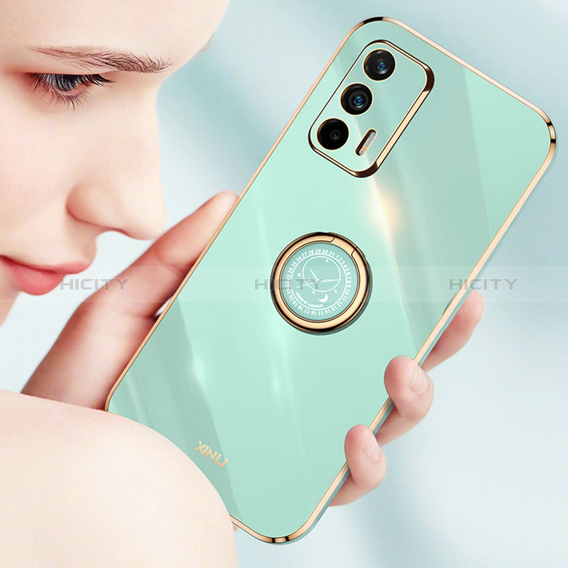 Custodia Silicone Ultra Sottile Morbida Cover con Magnetico Anello Supporto XL1 per Realme GT 5G