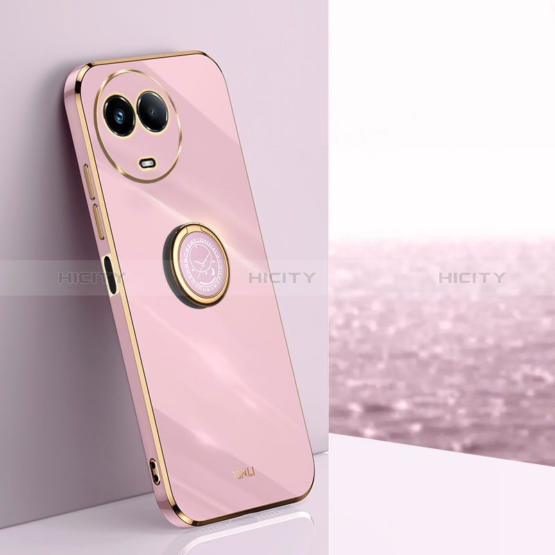 Custodia Silicone Ultra Sottile Morbida Cover con Magnetico Anello Supporto XL1 per Realme V50s 5G Lavanda