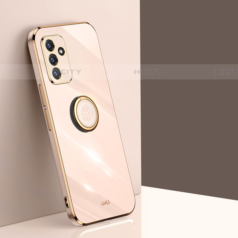 Custodia Silicone Ultra Sottile Morbida Cover con Magnetico Anello Supporto XL1 per Samsung Galaxy A05s Oro