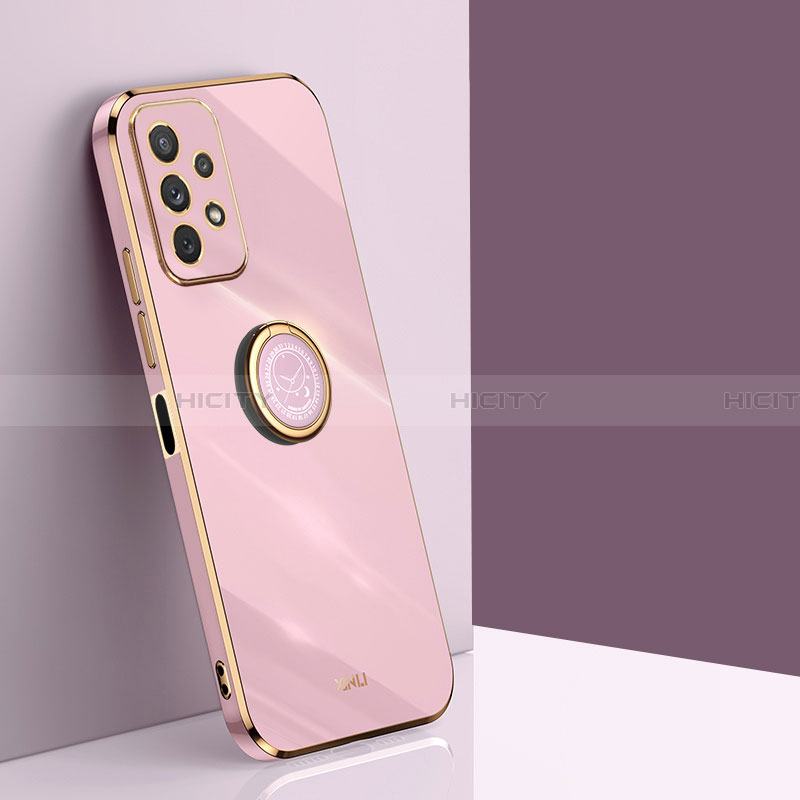 Custodia Silicone Ultra Sottile Morbida Cover con Magnetico Anello Supporto XL1 per Samsung Galaxy A13 4G Rosa