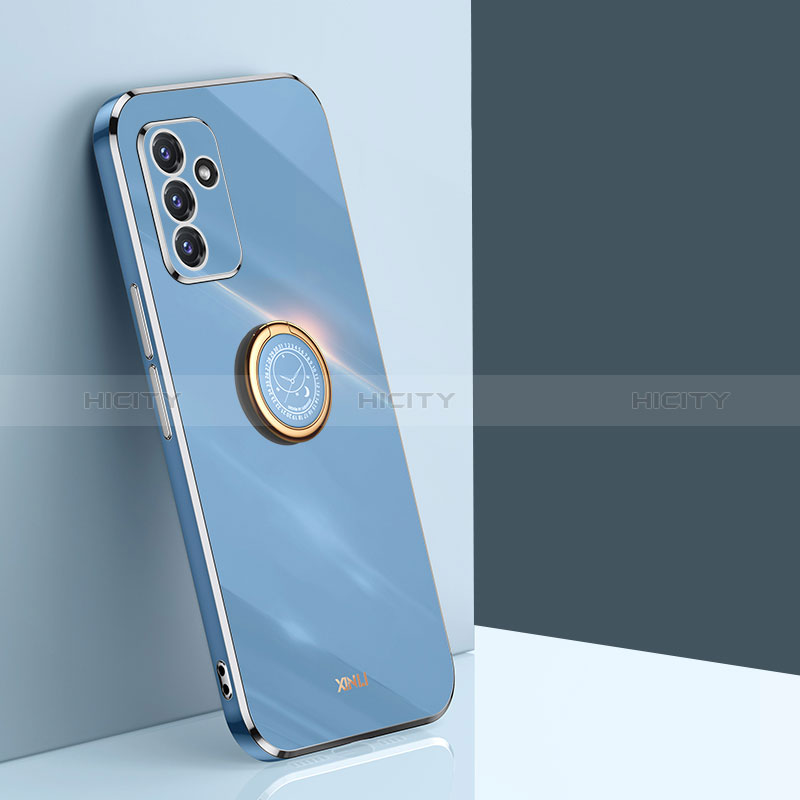 Custodia Silicone Ultra Sottile Morbida Cover con Magnetico Anello Supporto XL1 per Samsung Galaxy A15 4G Blu