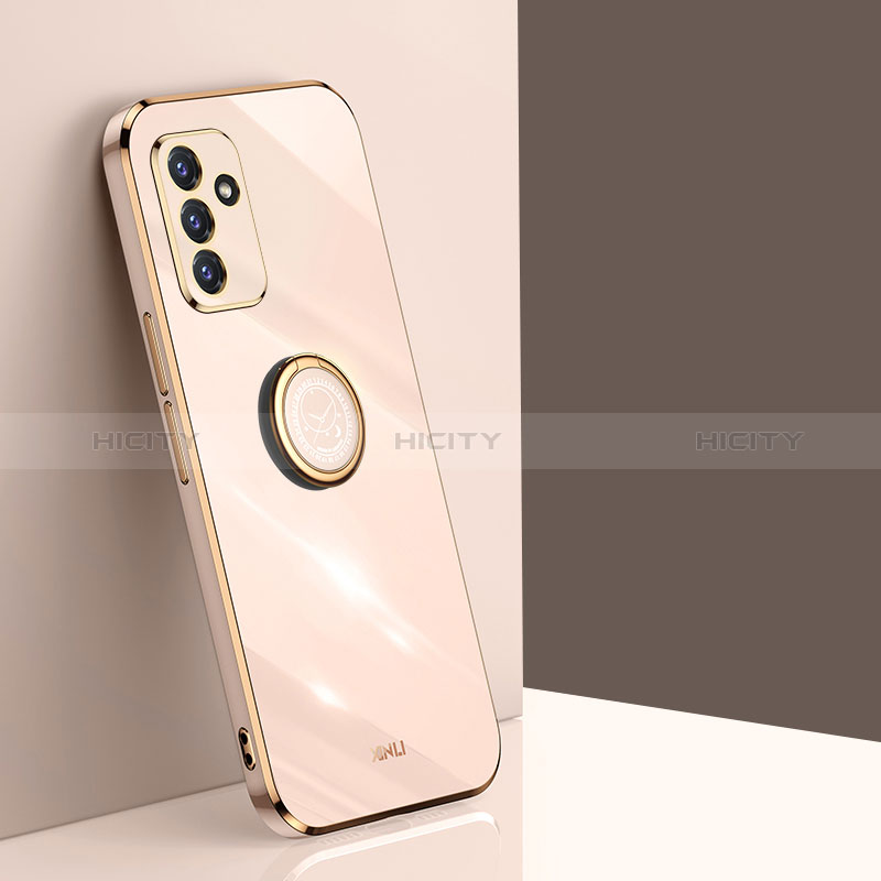 Custodia Silicone Ultra Sottile Morbida Cover con Magnetico Anello Supporto XL1 per Samsung Galaxy A15 4G Oro