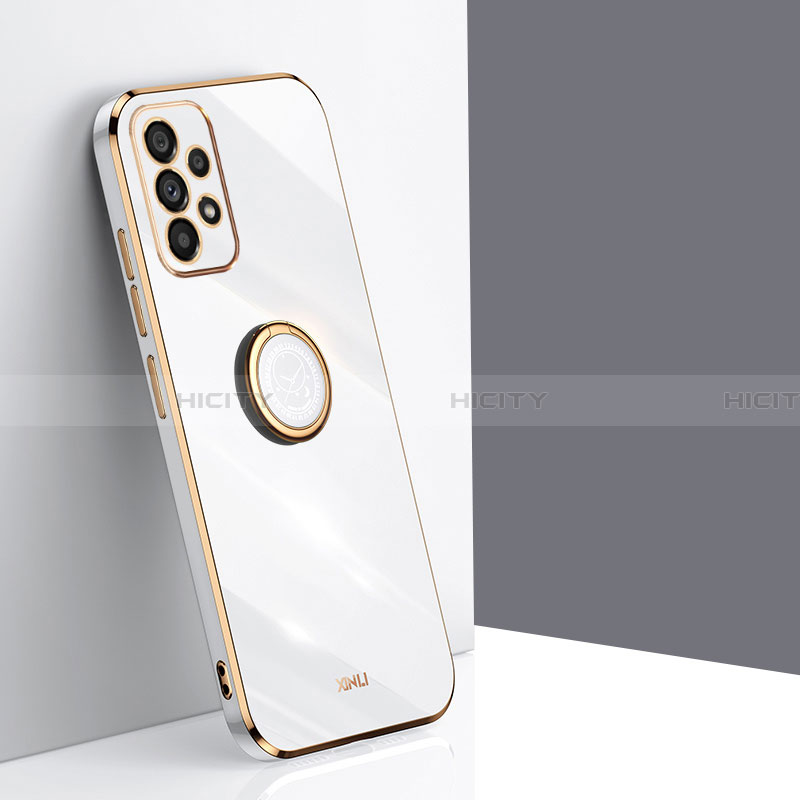 Custodia Silicone Ultra Sottile Morbida Cover con Magnetico Anello Supporto XL1 per Samsung Galaxy A23 4G Bianco