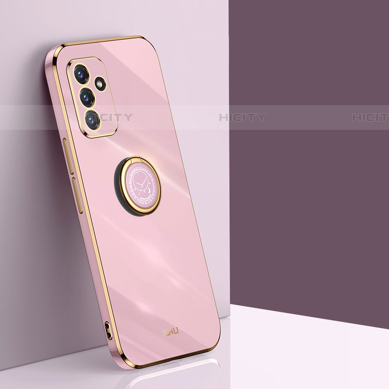 Custodia Silicone Ultra Sottile Morbida Cover con Magnetico Anello Supporto XL1 per Samsung Galaxy A24 4G Rosa