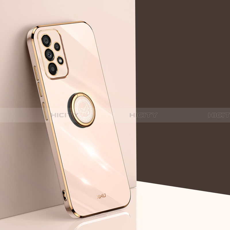 Custodia Silicone Ultra Sottile Morbida Cover con Magnetico Anello Supporto XL1 per Samsung Galaxy A33 5G Oro