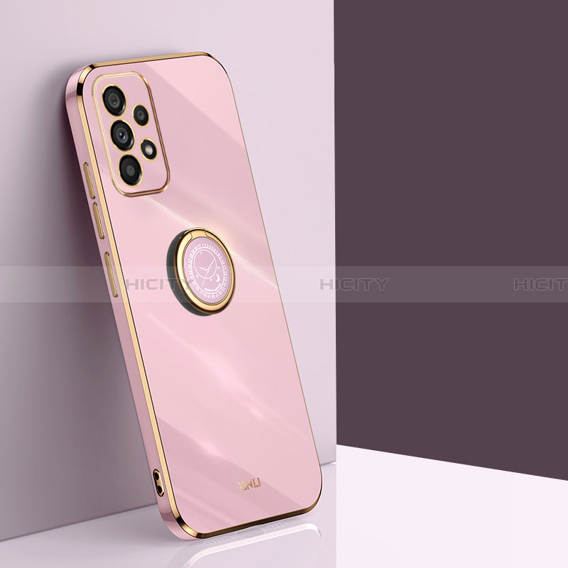 Custodia Silicone Ultra Sottile Morbida Cover con Magnetico Anello Supporto XL1 per Samsung Galaxy A33 5G Rosa