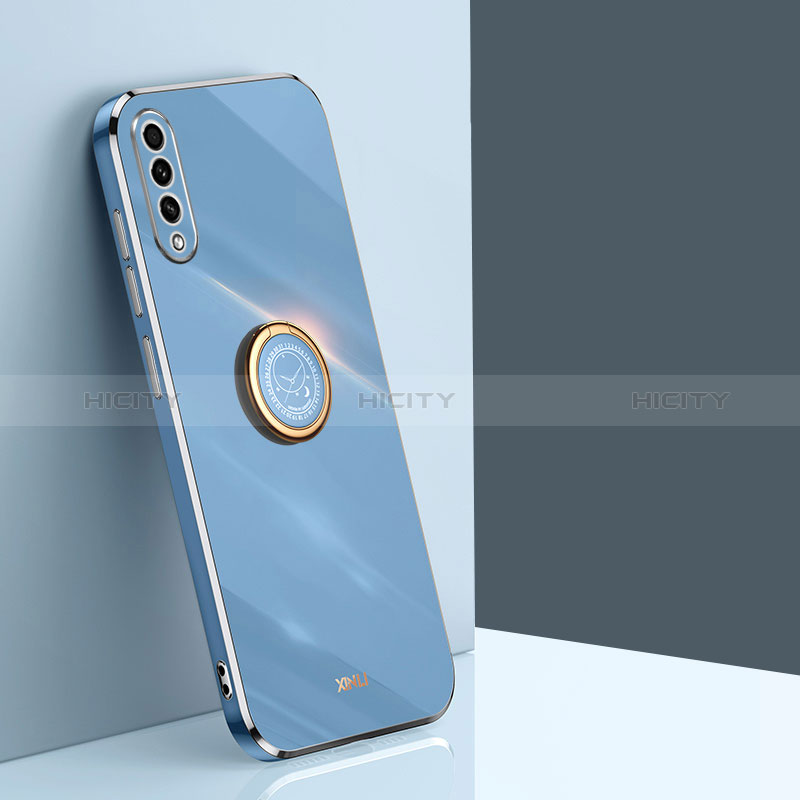 Custodia Silicone Ultra Sottile Morbida Cover con Magnetico Anello Supporto XL1 per Samsung Galaxy A50 Blu