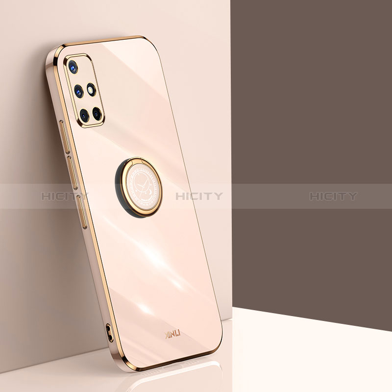 Custodia Silicone Ultra Sottile Morbida Cover con Magnetico Anello Supporto XL1 per Samsung Galaxy A51 5G Oro