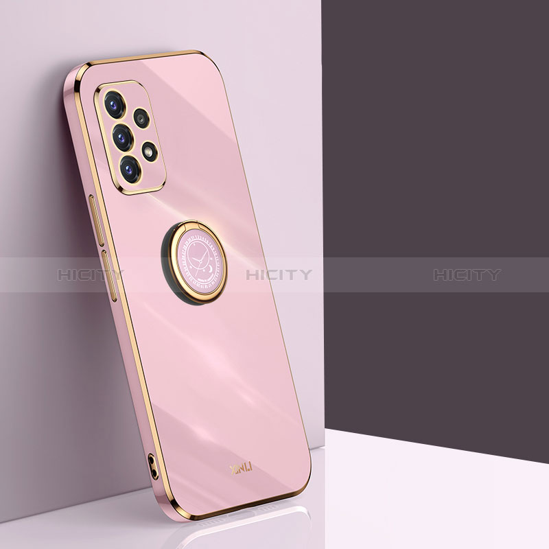 Custodia Silicone Ultra Sottile Morbida Cover con Magnetico Anello Supporto XL1 per Samsung Galaxy A52s 5G Rosa