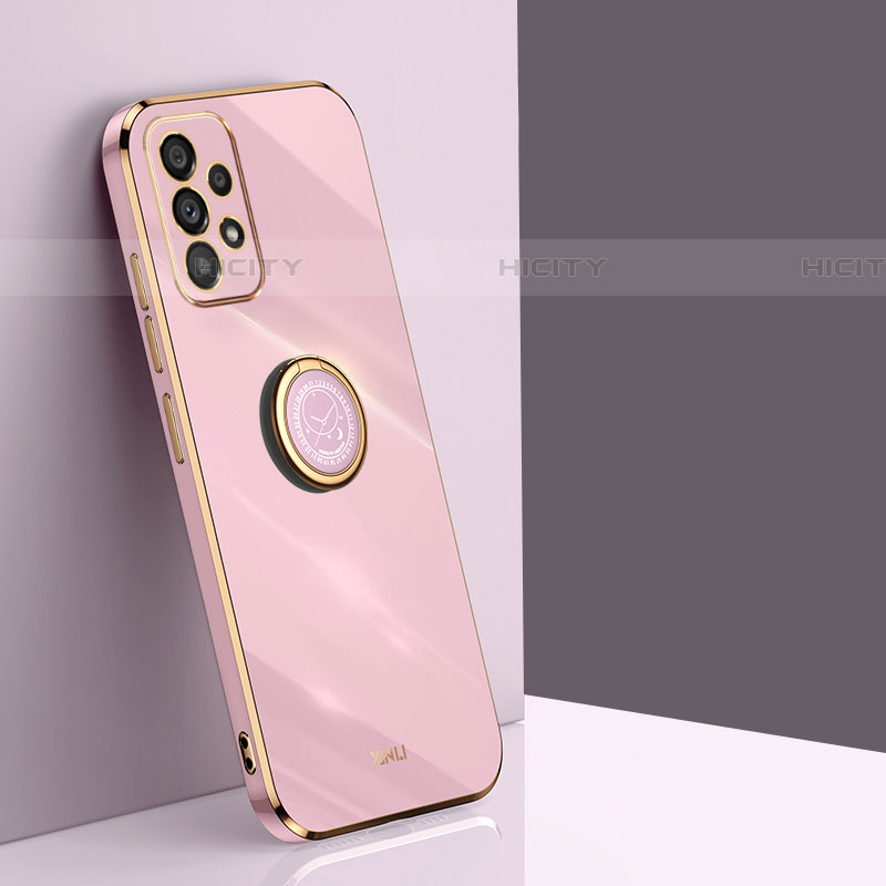 Custodia Silicone Ultra Sottile Morbida Cover con Magnetico Anello Supporto XL1 per Samsung Galaxy A53 5G Rosa