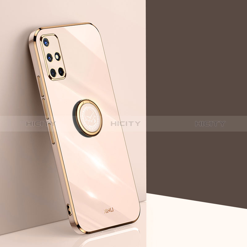 Custodia Silicone Ultra Sottile Morbida Cover con Magnetico Anello Supporto XL1 per Samsung Galaxy A71 5G Oro