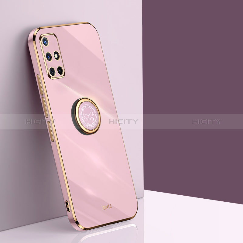 Custodia Silicone Ultra Sottile Morbida Cover con Magnetico Anello Supporto XL1 per Samsung Galaxy A71 5G Rosa