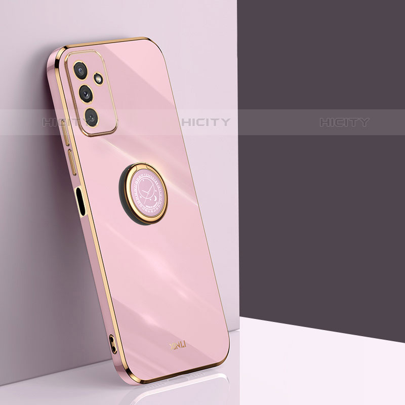 Custodia Silicone Ultra Sottile Morbida Cover con Magnetico Anello Supporto XL1 per Samsung Galaxy M23 5G Rosa