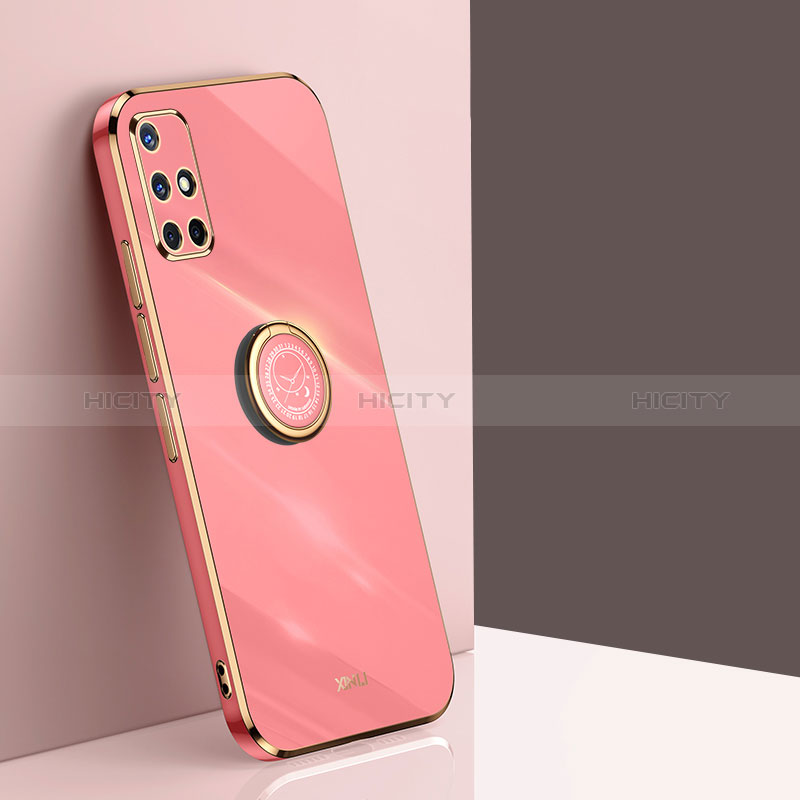 Custodia Silicone Ultra Sottile Morbida Cover con Magnetico Anello Supporto XL1 per Samsung Galaxy M40S Rosa Caldo