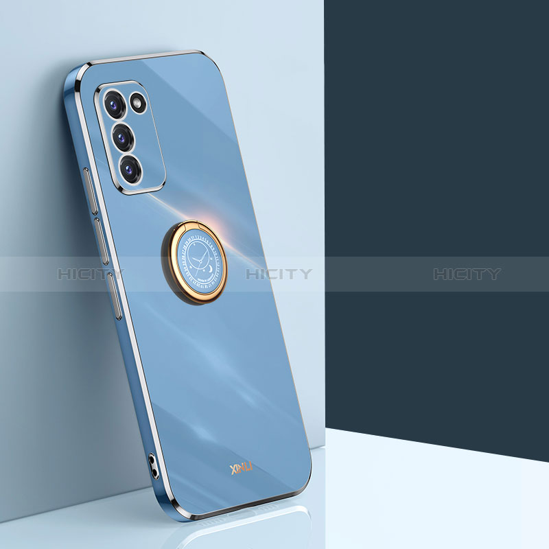 Custodia Silicone Ultra Sottile Morbida Cover con Magnetico Anello Supporto XL1 per Samsung Galaxy S20 Blu