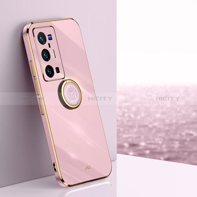 Custodia Silicone Ultra Sottile Morbida Cover con Magnetico Anello Supporto XL1 per Vivo X70 Pro+ Plus 5G