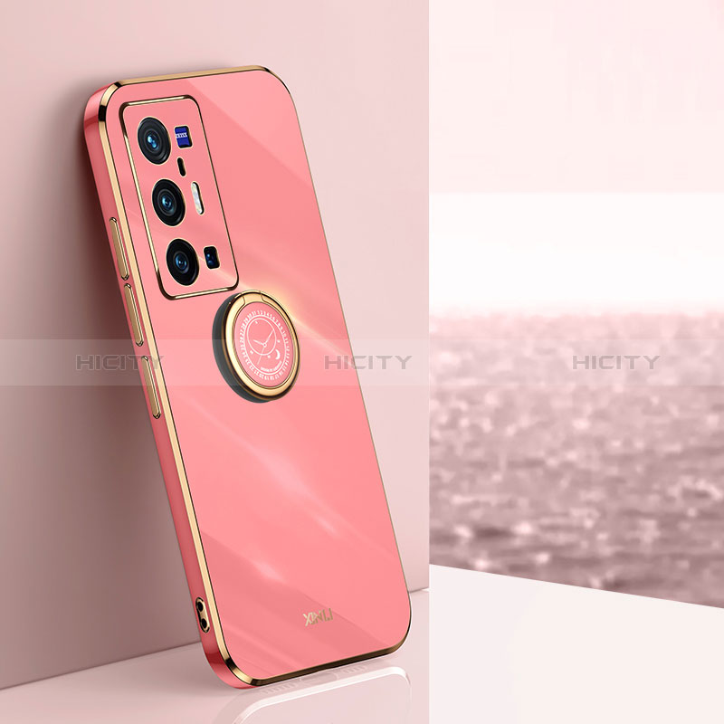 Custodia Silicone Ultra Sottile Morbida Cover con Magnetico Anello Supporto XL1 per Vivo X70 Pro+ Plus 5G