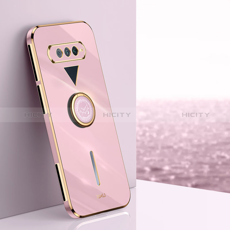 Custodia Silicone Ultra Sottile Morbida Cover con Magnetico Anello Supporto XL1 per Xiaomi Black Shark 4S 5G Rosa