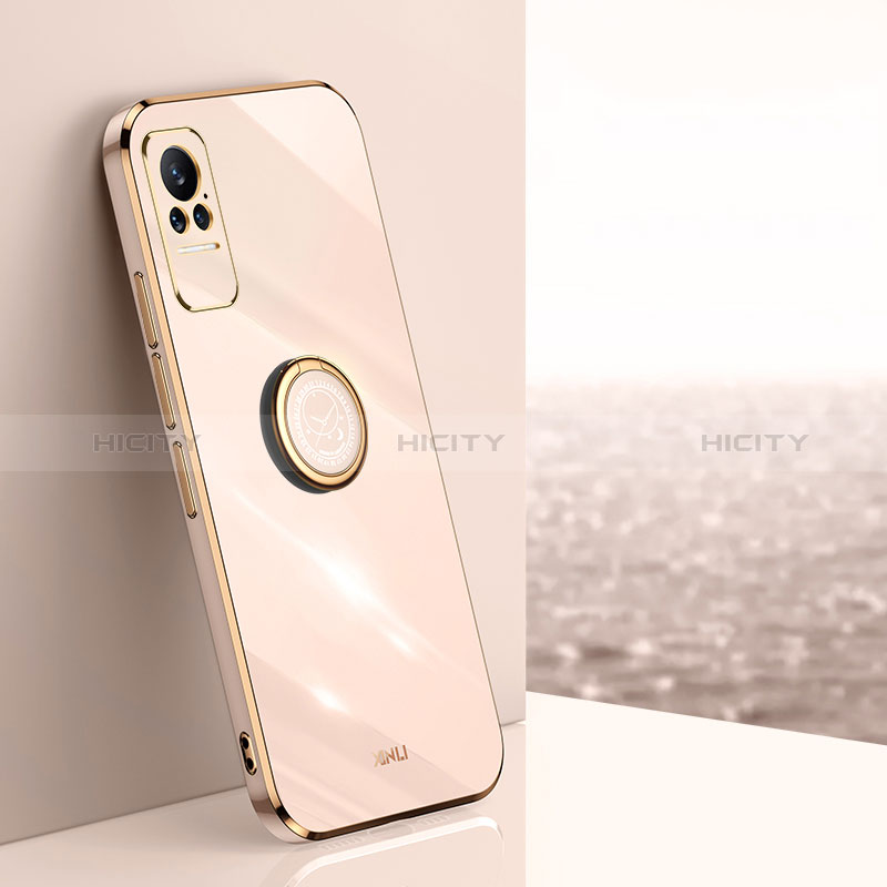 Custodia Silicone Ultra Sottile Morbida Cover con Magnetico Anello Supporto XL1 per Xiaomi Civi 5G Oro