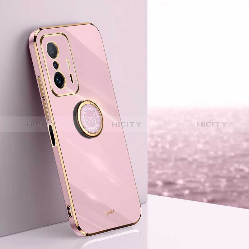 Custodia Silicone Ultra Sottile Morbida Cover con Magnetico Anello Supporto XL1 per Xiaomi Mi 11T Pro 5G