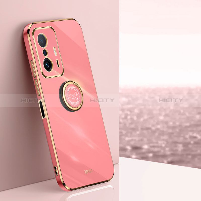 Custodia Silicone Ultra Sottile Morbida Cover con Magnetico Anello Supporto XL1 per Xiaomi Mi 11T Pro 5G