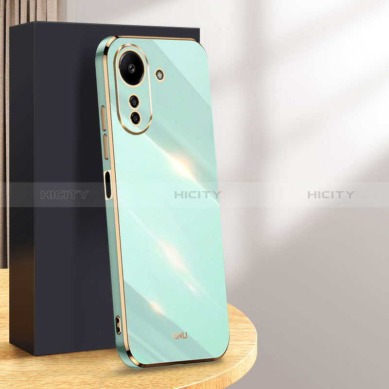 Custodia Silicone Ultra Sottile Morbida Cover con Magnetico Anello Supporto XL1 per Xiaomi Poco C65 Verde