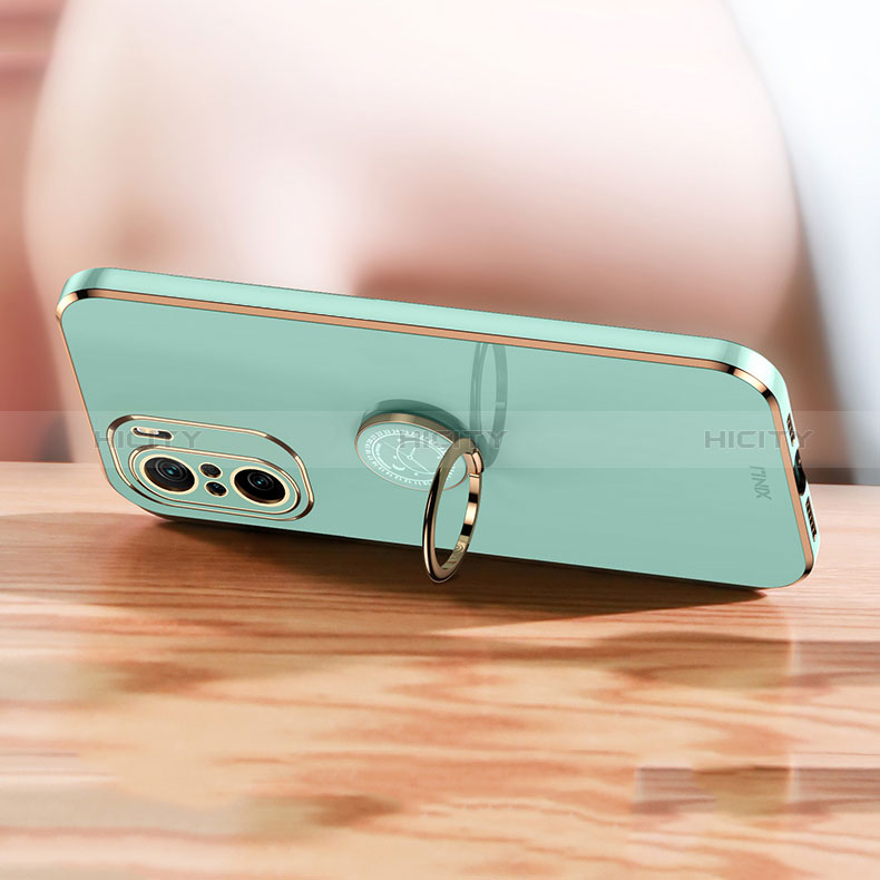 Custodia Silicone Ultra Sottile Morbida Cover con Magnetico Anello Supporto XL1 per Xiaomi Poco F3 5G