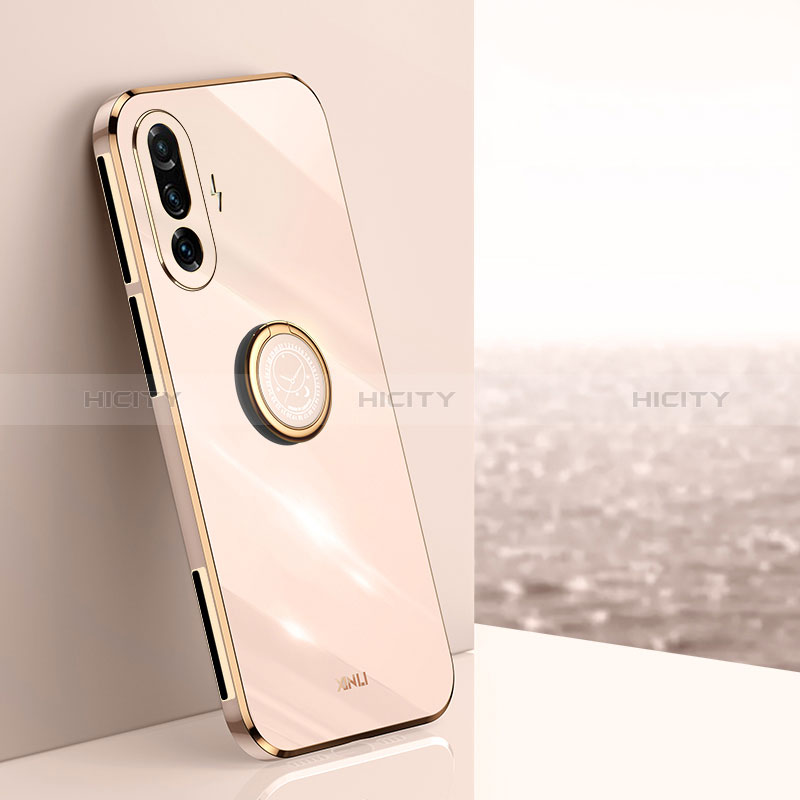 Custodia Silicone Ultra Sottile Morbida Cover con Magnetico Anello Supporto XL1 per Xiaomi Poco F3 GT 5G Oro