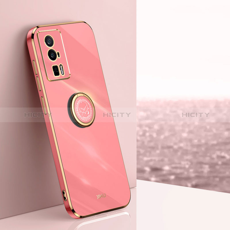 Custodia Silicone Ultra Sottile Morbida Cover con Magnetico Anello Supporto XL1 per Xiaomi Poco F5 Pro 5G