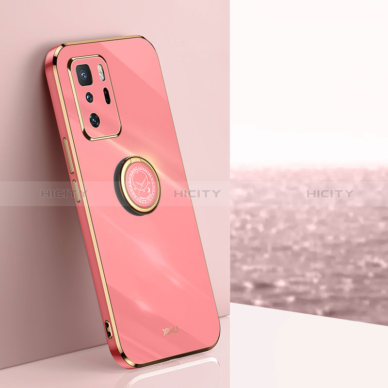 Custodia Silicone Ultra Sottile Morbida Cover con Magnetico Anello Supporto XL1 per Xiaomi Poco X3 GT 5G Rosa Caldo