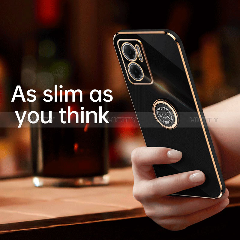 Custodia Silicone Ultra Sottile Morbida Cover con Magnetico Anello Supporto XL1 per Xiaomi Redmi 10 5G