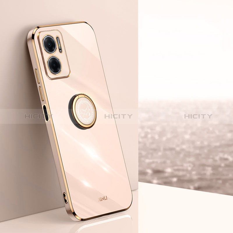 Custodia Silicone Ultra Sottile Morbida Cover con Magnetico Anello Supporto XL1 per Xiaomi Redmi 10 Prime Plus 5G Oro