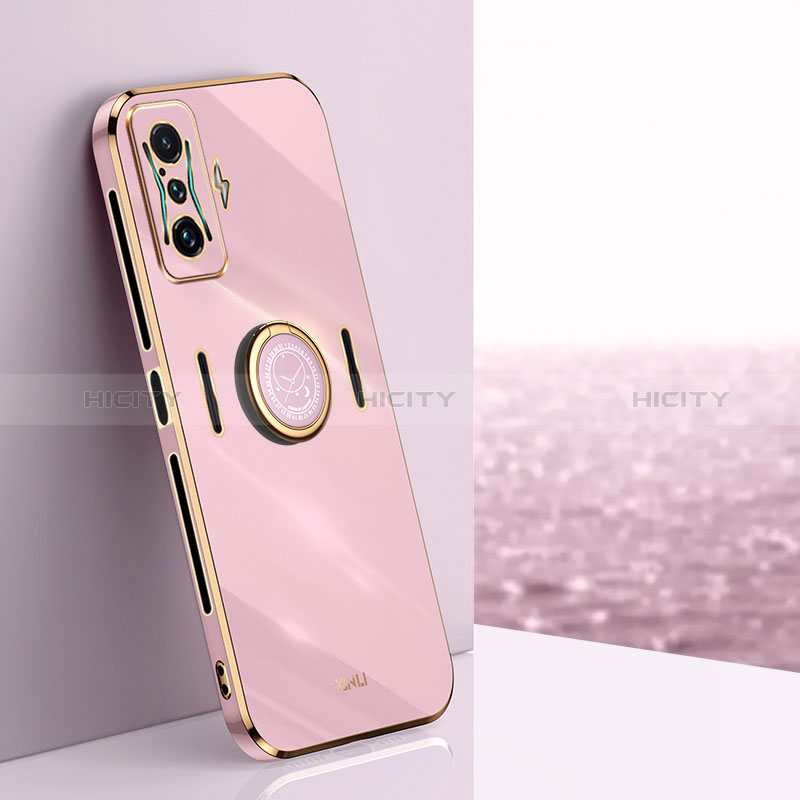 Custodia Silicone Ultra Sottile Morbida Cover con Magnetico Anello Supporto XL1 per Xiaomi Redmi K50 Gaming AMG F1 5G Rosa