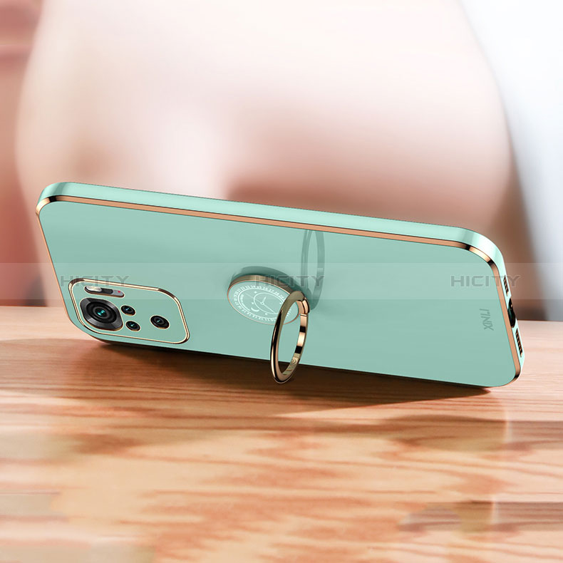Custodia Silicone Ultra Sottile Morbida Cover con Magnetico Anello Supporto XL1 per Xiaomi Redmi Note 10 4G