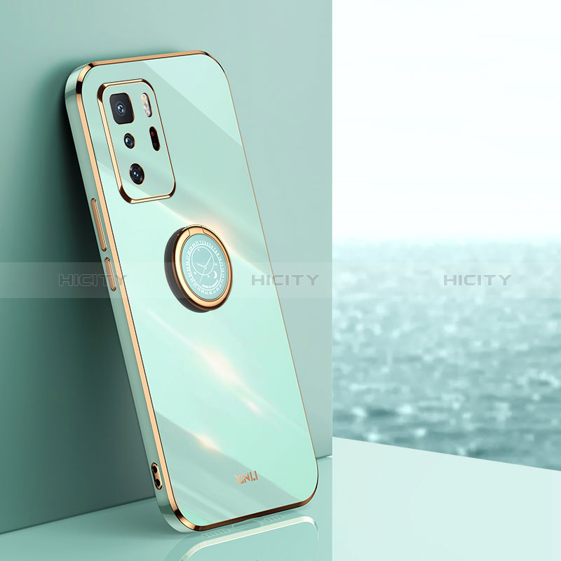 Custodia Silicone Ultra Sottile Morbida Cover con Magnetico Anello Supporto XL1 per Xiaomi Redmi Note 10 Pro 5G